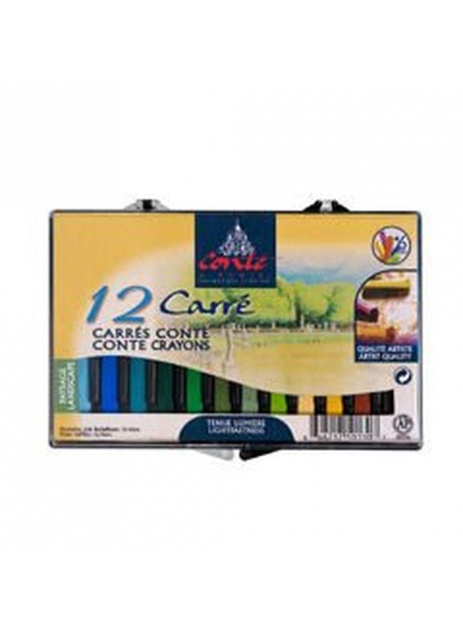 Conté à Paris Colored Crayons Set with 12 Assorted Portrait Colors