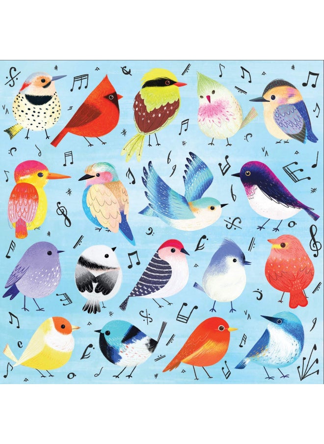 Mudpuppy Songbirds 500 Piece Family Jigsaw Puzzle, Illustrated Songbird Puzzle for Families and Adults with Colorful Birds and Music Notes