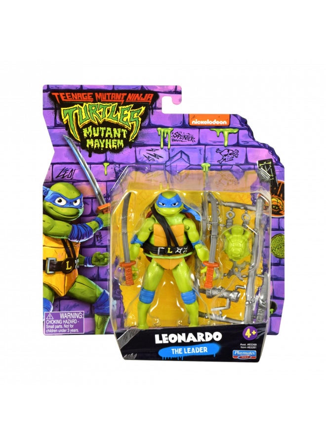 Teenage Mutant Ninja Turtles: Mutant Mayhem 4.5 Leonardo Basic Action Figure by Playmates Toys