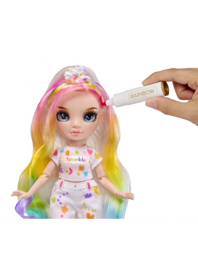 Rainbow High Color & Create Fashion DIY Doll with Washable Rainbow Markers, Blue Eyes, Straight Hair, Bonus Top & Shoes. Color, Create, Play, Rinse and Repeat. Creative 4-12+