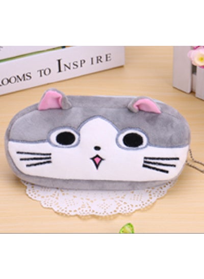 1 x 5 pcs Korean Totoro Plush Pencil Case Cartoon Stationery Gray Cheese Cat