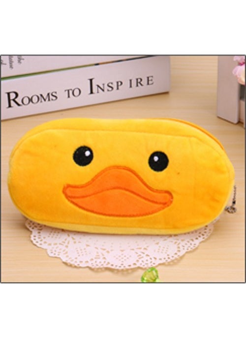 1 x 5 pcs Korean Totoro Plush Pencil Case Cartoon Stationery Yellow Duck