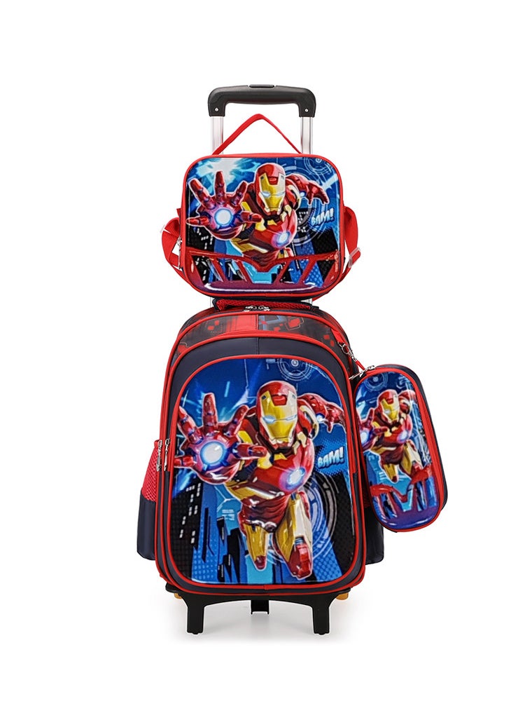 Kids Cartoon Backpack With Pencil Case Steel-no trolley