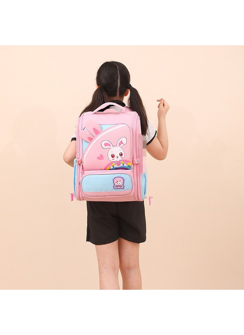 New Cute Cartoon Trolley Schoolbag Large Capacity 2-5 Grades Detachable Pink Single Schoolbag