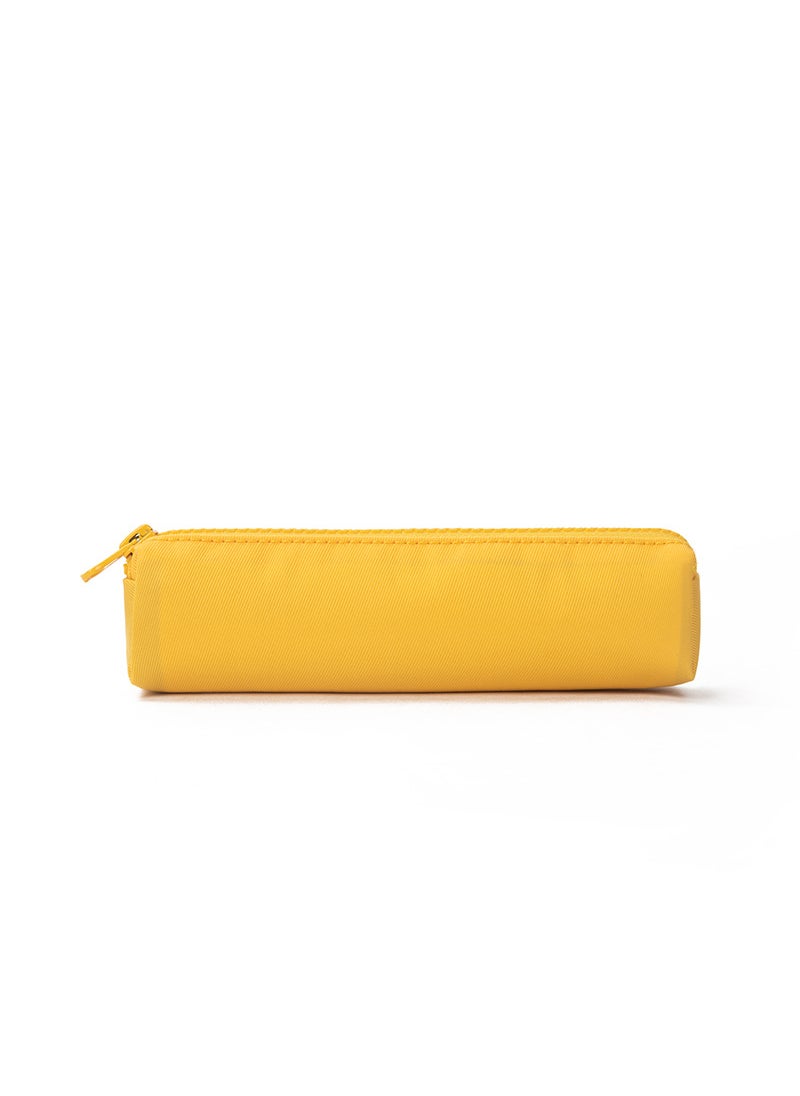 1 x 5 pcs Canvas Cute Pencil Case Lightweight for Students Yellow