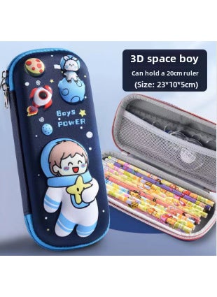 1 x 5 pcs New 3D Cartoon Pencil Case EVA Large Capacity Student Gift 3D space boy