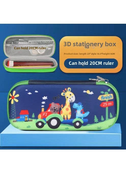 1 x 5 pcs New 3D Cartoon Pencil Case EVA Large Capacity Student Gift 3D animal convoy