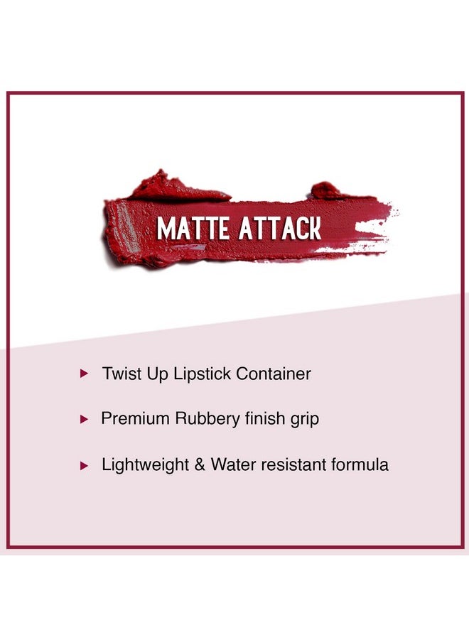 Matte Attack Transferproof Lipstick 06 Spring Crimson (Crimson Red) Red 2 G Moisturiser Long Lastingmatte Finish