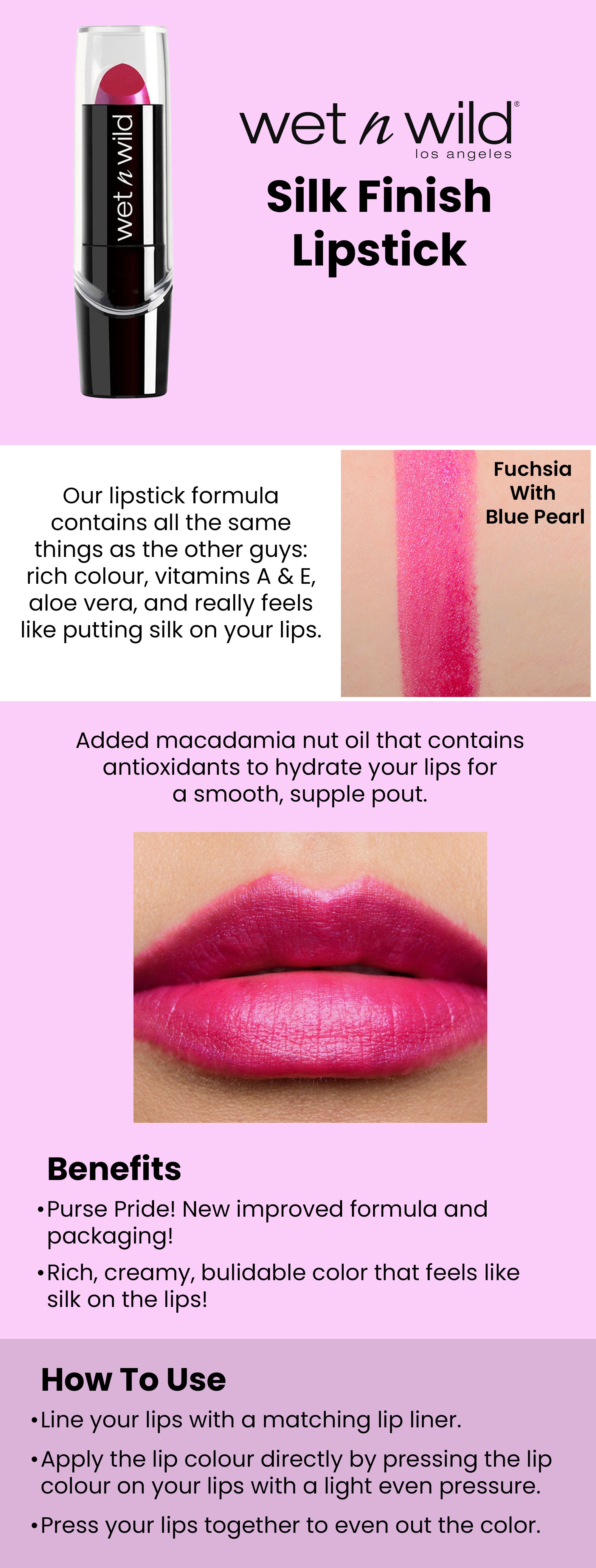 Silk Finish Lipstick Fuchsia With Blue Pearl