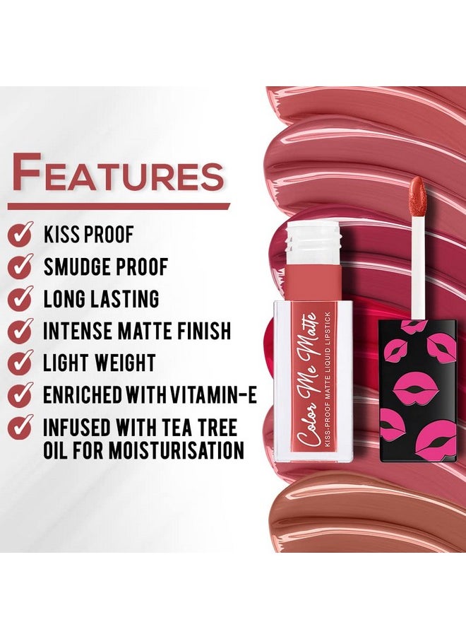 Color Me Matte Long Lasting Liquid Lipstick Enriched With Vitamin E & Tea Tree Oil (Plum5 Ml)