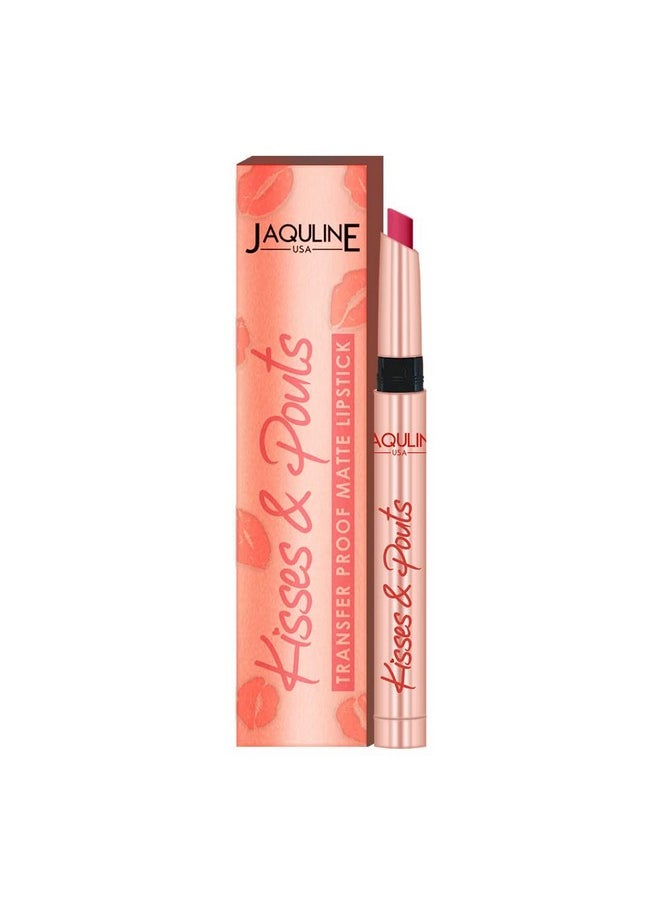 Kisses & Pouts Transfer Proof,Smudge Proof & Enriched With Vitamin E Matte Lipstick 1.4Gm Candy Kiss 07