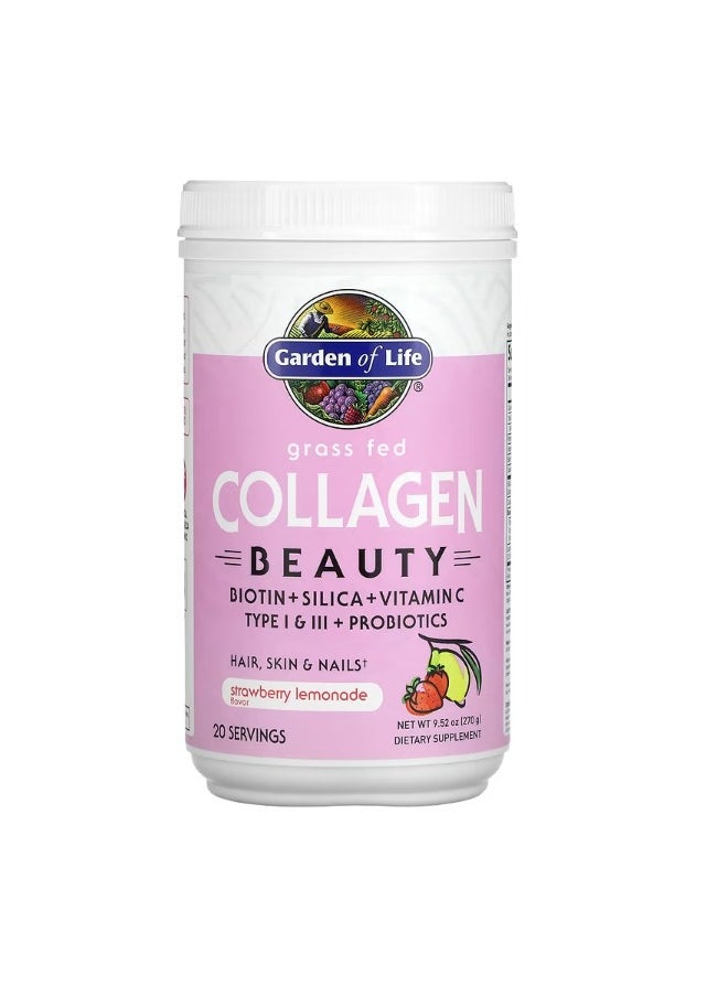 Grass Fed Collagen Beauty Strawberry Lemonade 9.52 oz 270 g