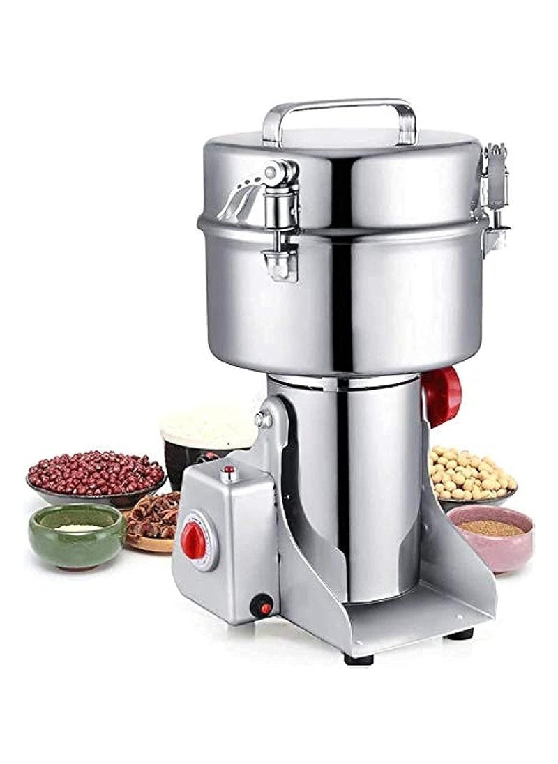 Grain Mill Grinder Electric 800g Commercial Spice Grinder 3800W High Power Spice Mill Stainless Steel Pulverizer Dry Grinder Grinding Machine For Household/Resturant/Hotel