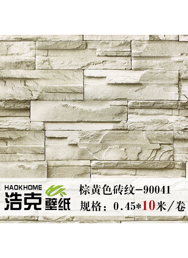 3d Three-dimensional Brick Wall Stickers ins Internet Celebrity Cultural Brick Industrial Style Wallpaper Restaurant Milk Tea Shop Wallpaper Waterproof Sticker Brown brick 90041