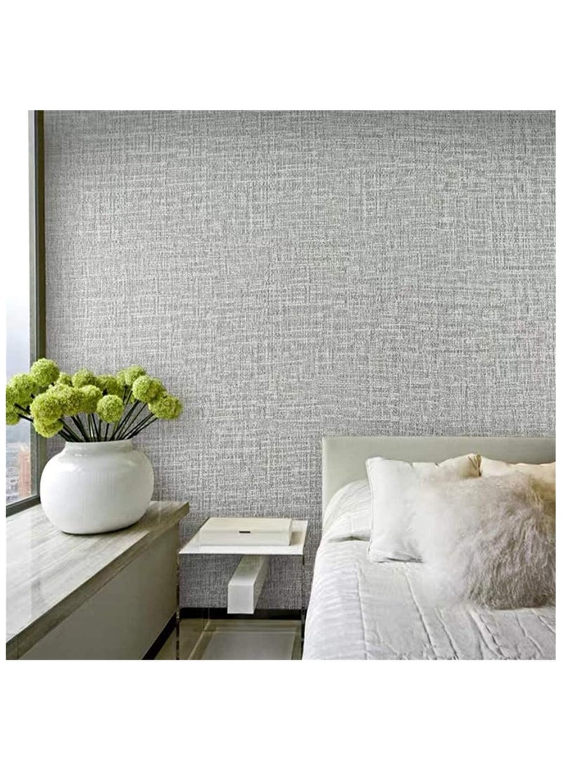 40cm x 5m Dark Gray Textured Thick PVC Self-Adhesive Wallpaper