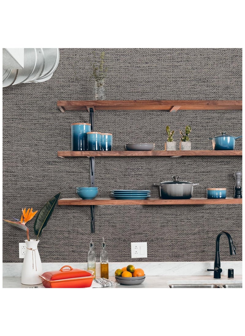 40cm x 5m Dark Gray Textured Thick PVC Self-Adhesive Wallpaper