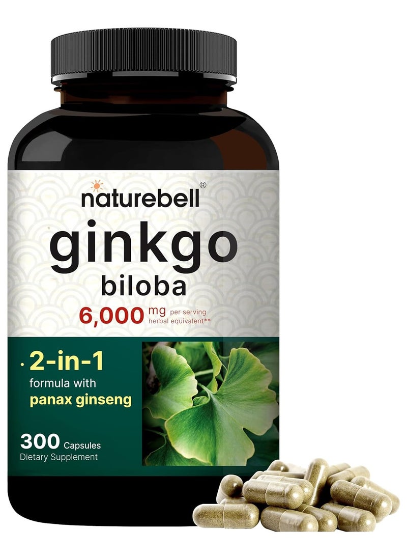 Ginkgo Biloba Extract 6,000mg Per Serving, 300 Capsules Extra Strength