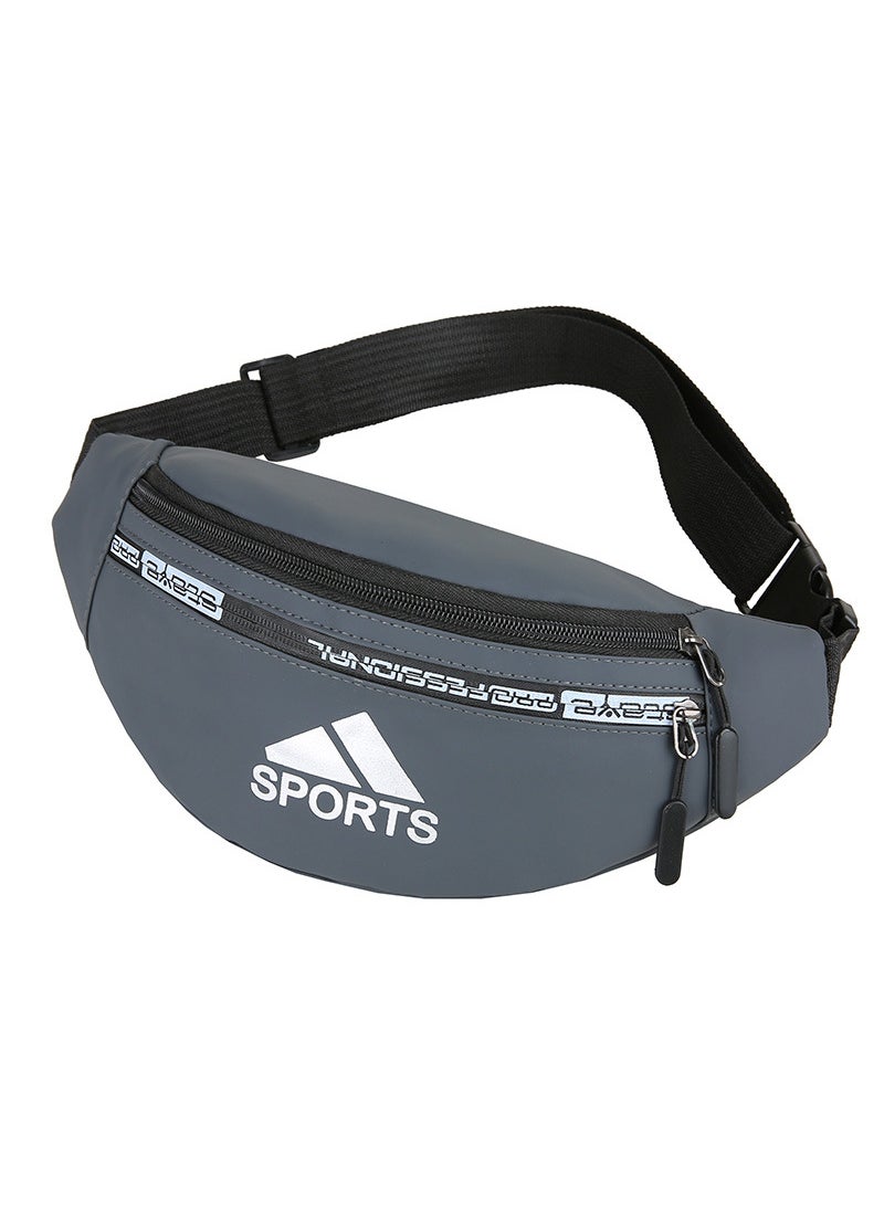 1 x 5 pcs 2022 Fashion Fitness Yoga Waist Pack Grey