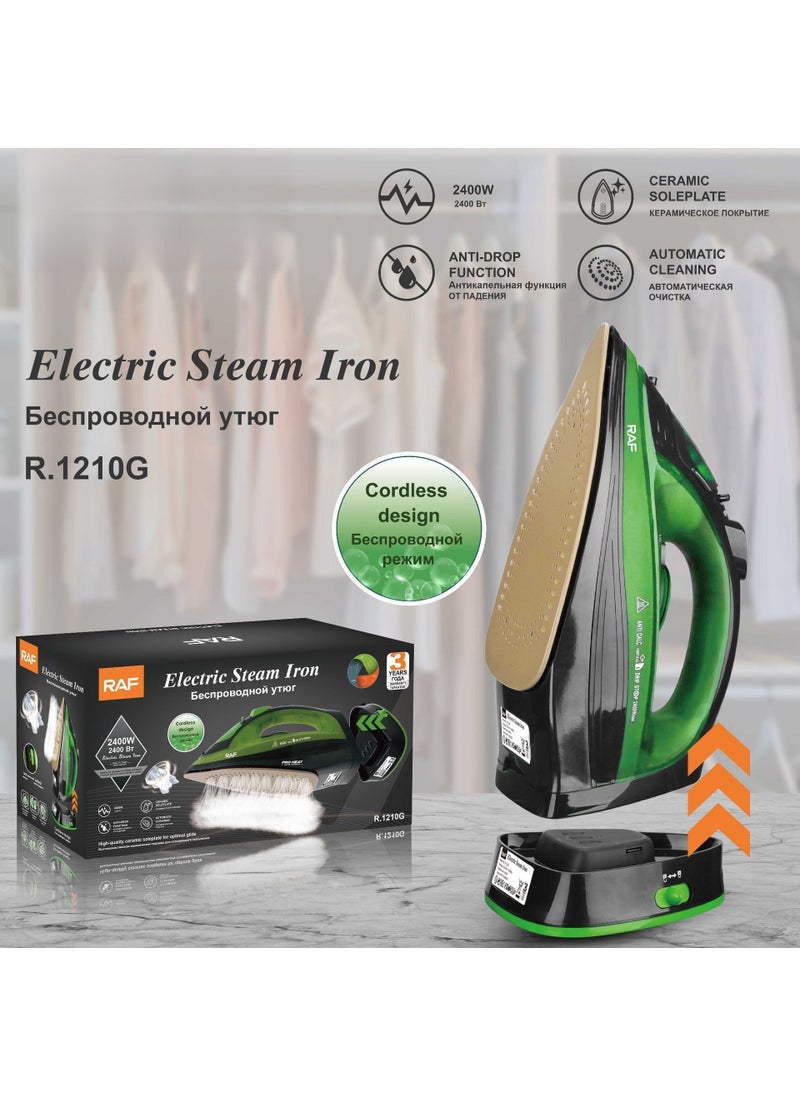 1 x 5 pcs High Power Steam Iron Handheld Dual-Use Portable RAF-1210 Green