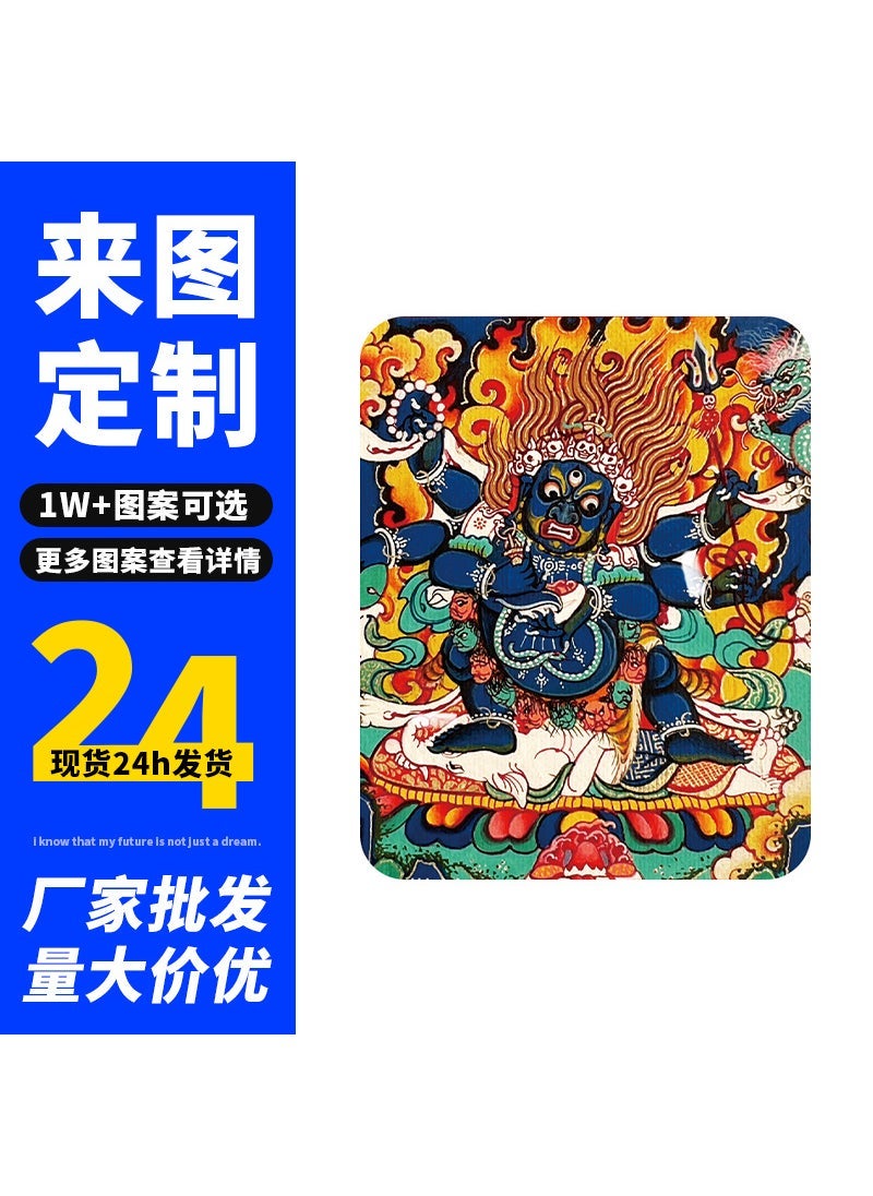 Thangka Painting Yellow God of Wealth Benmingfo Pharmacist Zakilam Green Tara Manjusri Canvas Support Pattern Customization Thangka Black Six-Arm Mahaja