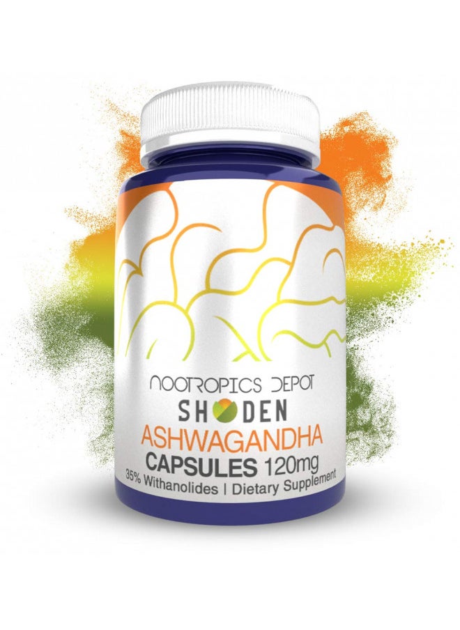 Nootropics Depot Shoden Ashwagandha Extract Capsules | 120mg | 90 Count | 35% Withanolides