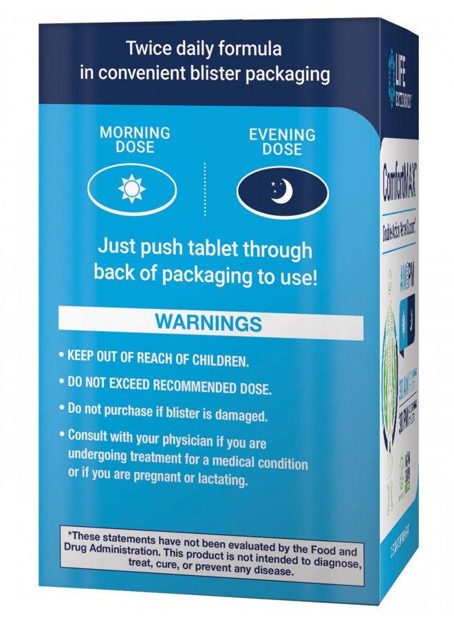Life Extension Comfort MAX Honokiol and Pea Supplement for Inflammation Management, Nerve Support and Discomfort Relief Gluten-Free, Non-GMO, Vegetarian - 30 AM and 30 PM Tablets