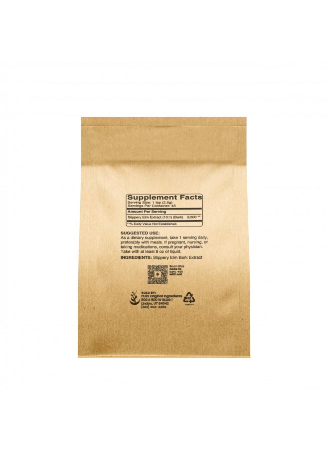 Pure Original Ingredients Slippery Elm Powder (4oz) Pure & Natural, Vegan, Gluten-Free