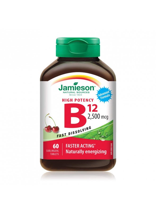 Jamieson Vitamin B12 2,500 mcg(METHYLCOBALAMIN), 60 Sublingual Tablets