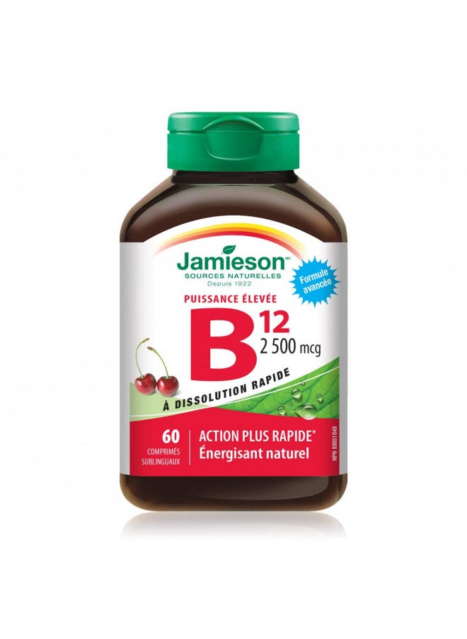 Jamieson Vitamin B12 2,500 mcg(METHYLCOBALAMIN), 60 Sublingual Tablets