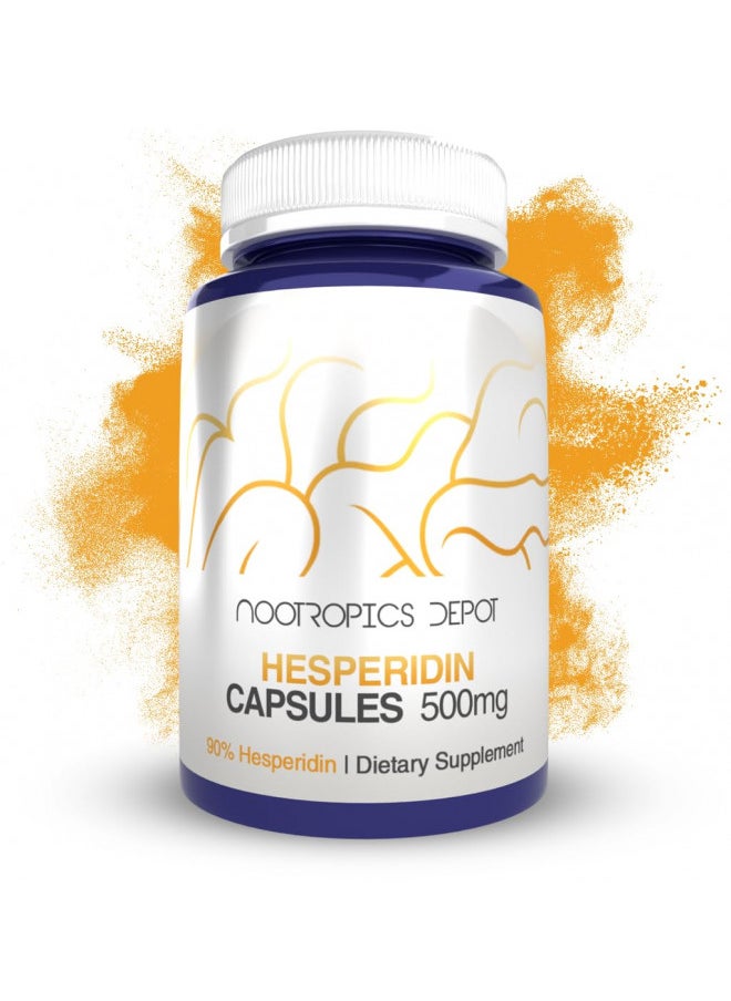 Nootropics Depot Hesperidin Capsules | 500mg | 180 Count | 90% Extract | Citrus aurantium | Supports Metabolic Function + Cardiovascular Health