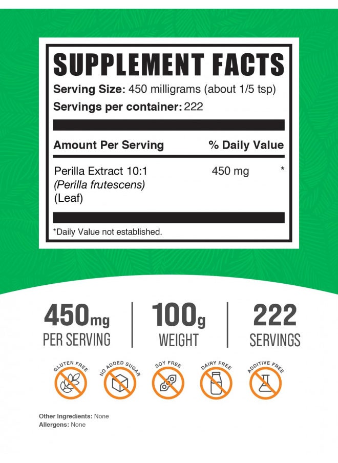 BULKSUPPLEMENTS.COM Perilla Extract Powder - Herbal Supplement, from Perilla Leaf & Seed - 450mg of Perilla Powder Extract per Serving, Gluten Free, Perilla Powder (100 Grams - 3.5 oz)