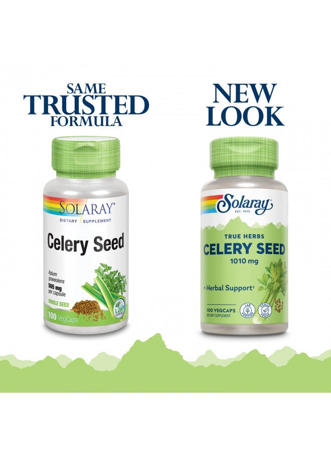 Solaray Celery Seed 1010 mg, Traditional Liver, Water Balance, and Joint Support, Whole Celery Seeds with Phytochemicals and Flavonoids, Vegan, Lab Verified, 60-Day Money-Back Guarantee, 50 Servings, 100 VegCaps