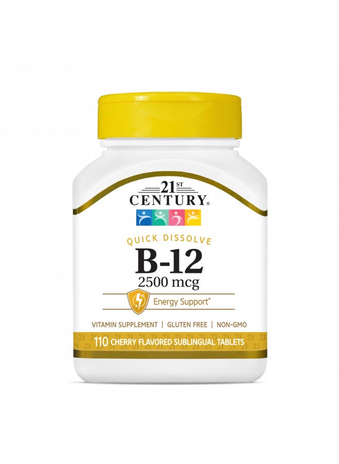 21st Century B 12 2500 mcg Sublingual Tablets, 110 Count