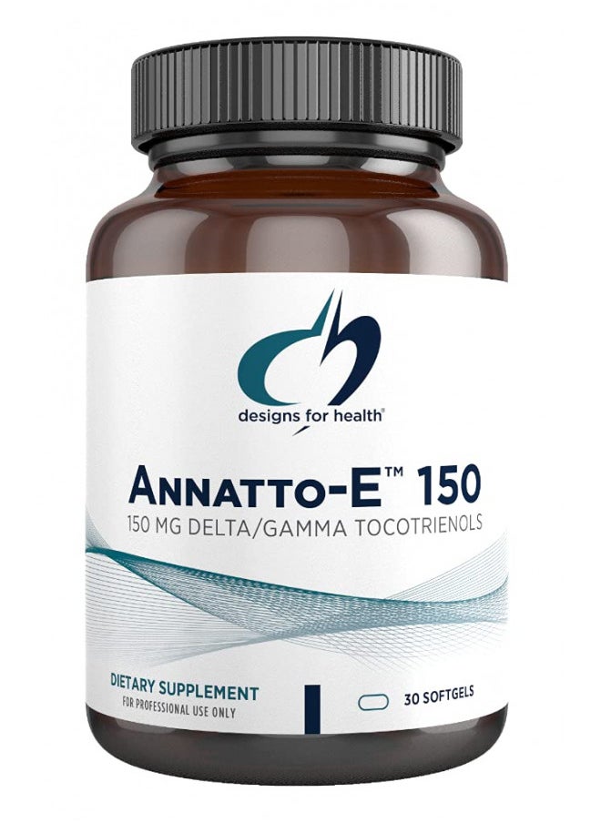 Designs for Health Annatto-E 150mg Tocotrienols - DeltaGold Vitamin E Complex Supplement with Delta + Gamma Tocotrienols - Cardiovascular, Healthy Aging + Antioxidant Support - Non-GMO (30 Softgels)