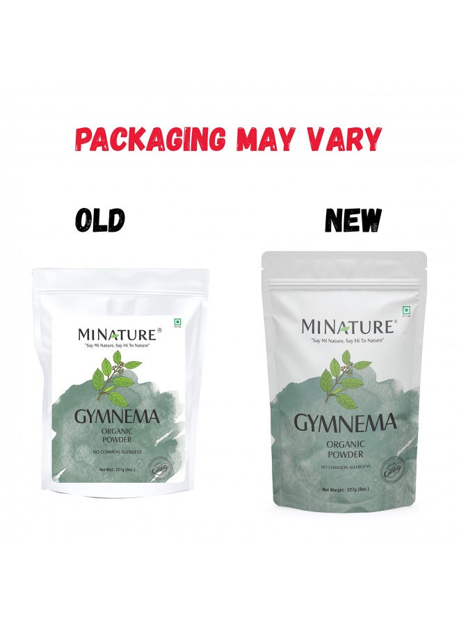 Gymnema Powder USDA Organic(Gymnema Sylvestre Leaf Powder) by mi Nature| 227g (8 oz)(0.5 lb) | Raw, Organic, Gluten Free, Non-GMO| Gurmar Powder