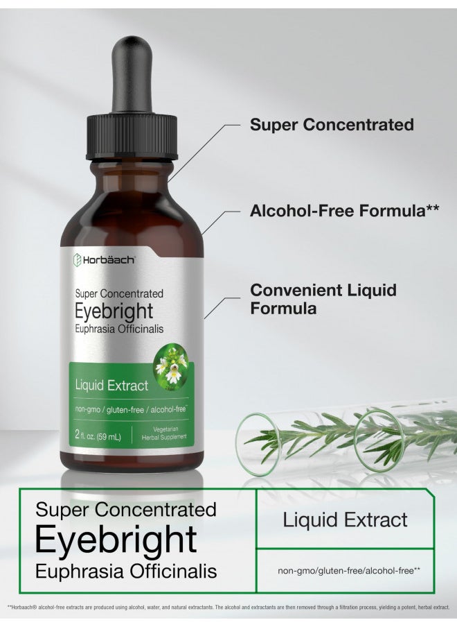 Eyebright Herb Tincture | 2 fl oz | Alcohol Free | Super Concentrated Liquid Drops | Vegetarain, Non-GMO, Gluten Free | by Horbaach