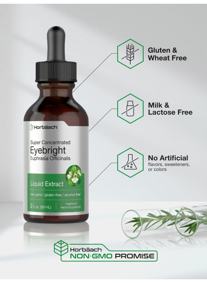 Eyebright Herb Tincture | 2 fl oz | Alcohol Free | Super Concentrated Liquid Drops | Vegetarain, Non-GMO, Gluten Free | by Horbaach