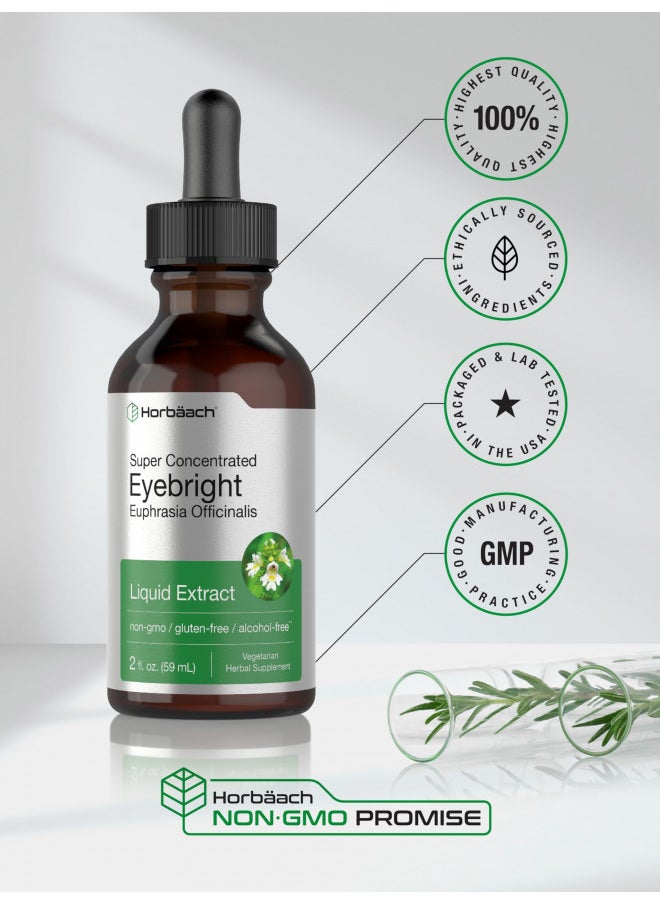 Eyebright Herb Tincture | 2 fl oz | Alcohol Free | Super Concentrated Liquid Drops | Vegetarain, Non-GMO, Gluten Free | by Horbaach