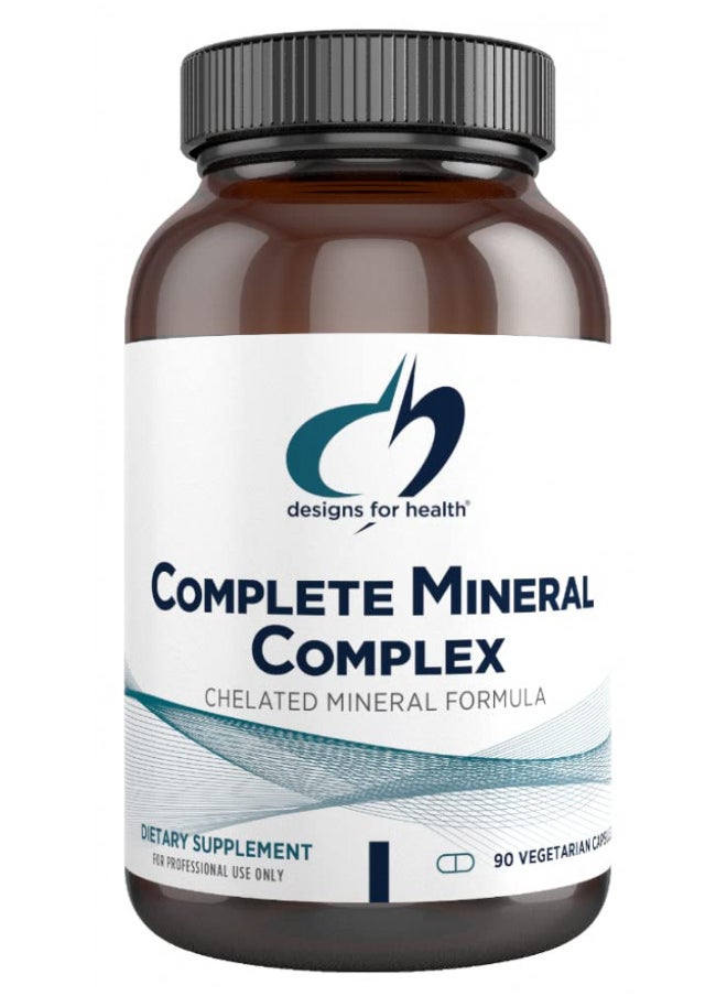 Designs for Health Complete Mineral Complex - Essential + Trace Minerals Supplement with Magnesium Malate, Chromium, Zinc + More - Iron-Free Multi Minerals Blend - Vegan + Gluten Free (90 Capsules)