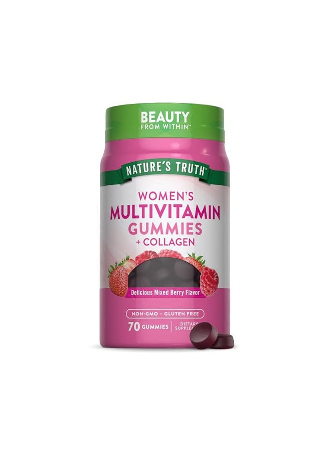 Womens Multivitamin Gummies Plus Collagen | 70 Count | Non-GMO & Gluten Free | By Natures Truth