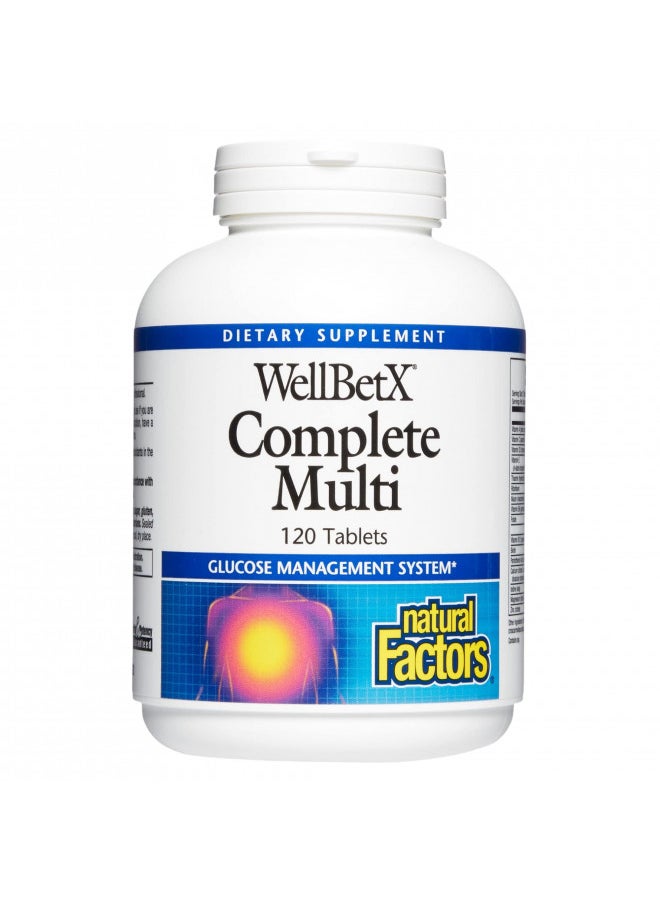 WellBetX Complete Multi by Natural Factors, Supports Healthy Carbohydrate Metabolism, 120 tablets, 120 Tablets