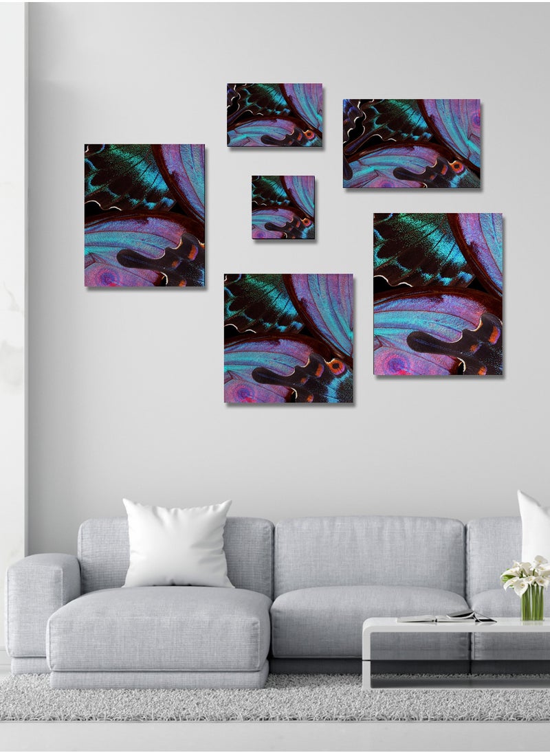 Printed Abstract Butterfly Canvas Artwork on Cotton Canvas with Wooden Stretcher – Wall Mount Friendly, Includes Hooks and Screws, Available in Sizes: 40x40, 60x40, 80x60, 80x120, 100x100, 100x150