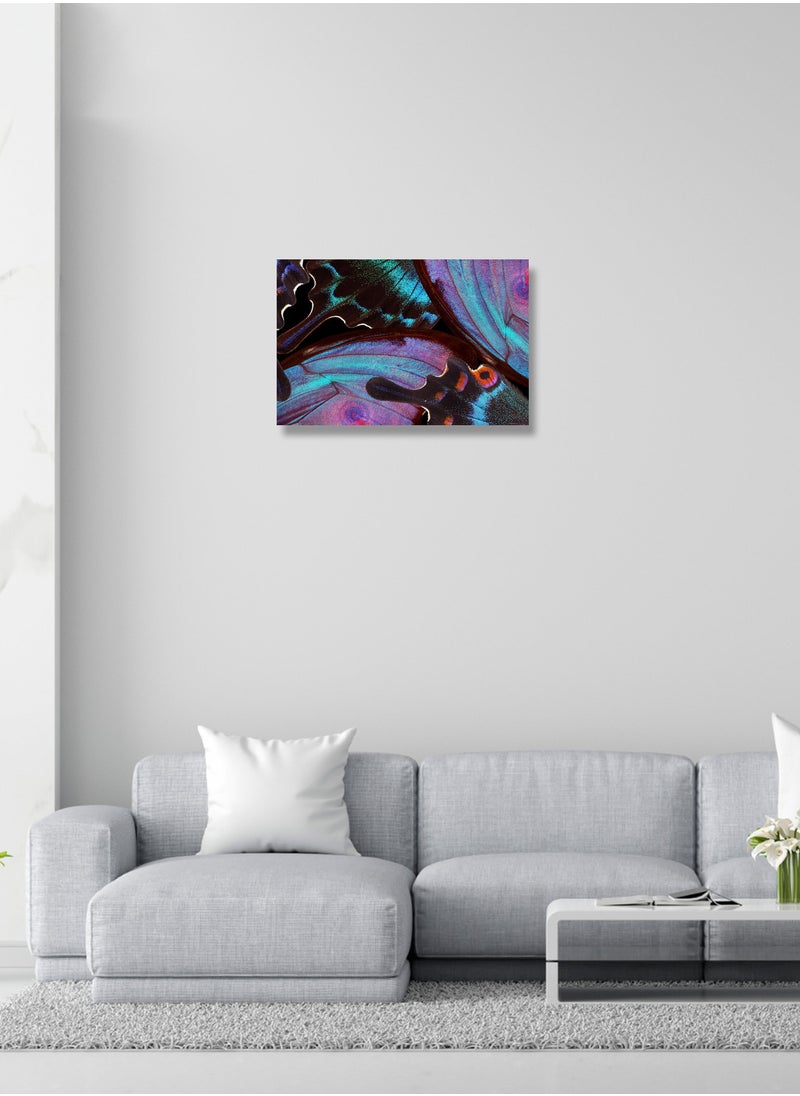 Printed Abstract Butterfly Canvas Artwork on Cotton Canvas with Wooden Stretcher – Wall Mount Friendly, Includes Hooks and Screws, Available in Sizes: 40x40, 60x40, 80x60, 80x120, 100x100, 100x150