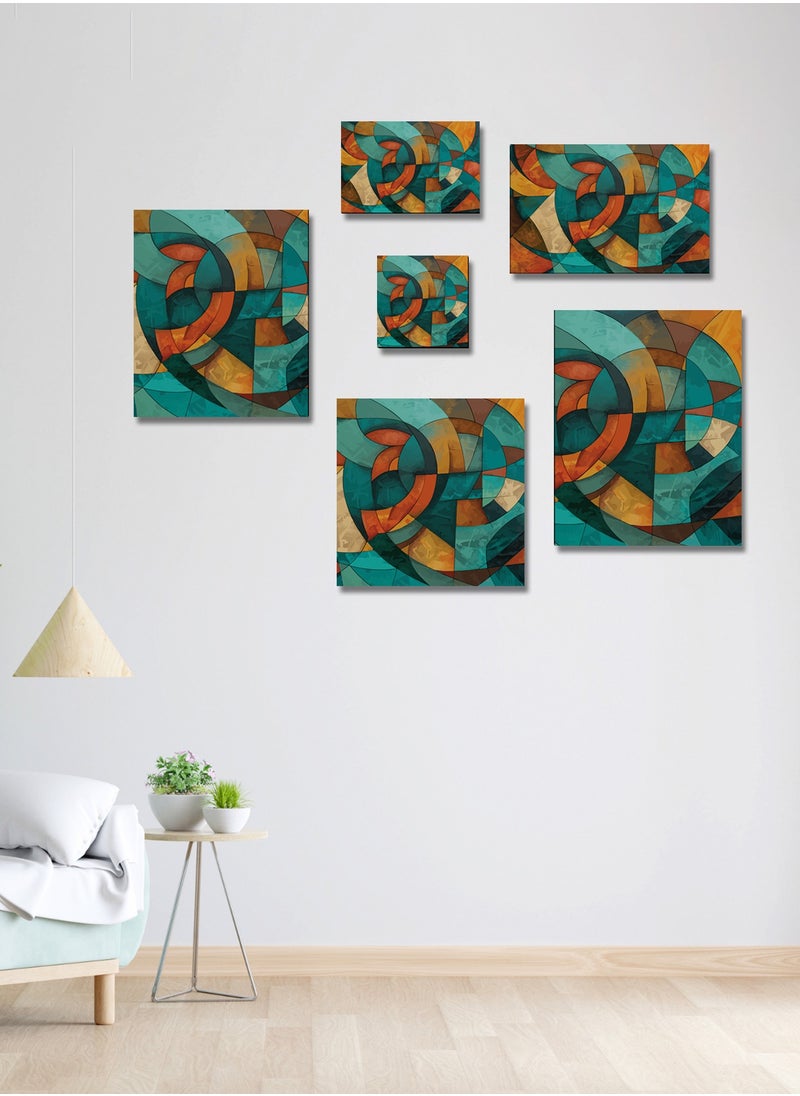 Printed Abstract Oil Painting Canvas Artwork on Cotton Canvas with Wooden Stretcher – Wall Mount Friendly, Includes Hooks and Screws, Available in Sizes: 40x40, 60x40, 80x60, 80x120, 100x100, 100x150