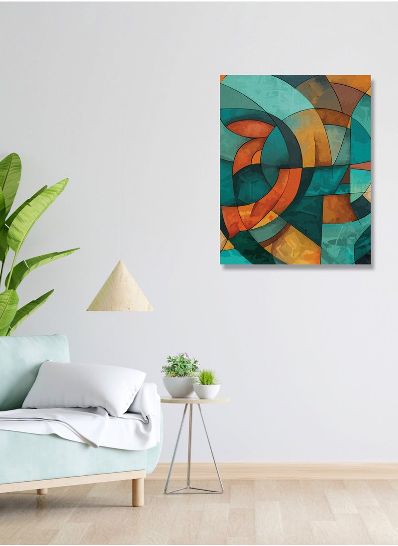 Printed Abstract Oil Painting Canvas Artwork on Cotton Canvas with Wooden Stretcher – Wall Mount Friendly, Includes Hooks and Screws, Available in Sizes: 40x40, 60x40, 80x60, 80x120, 100x100, 100x150