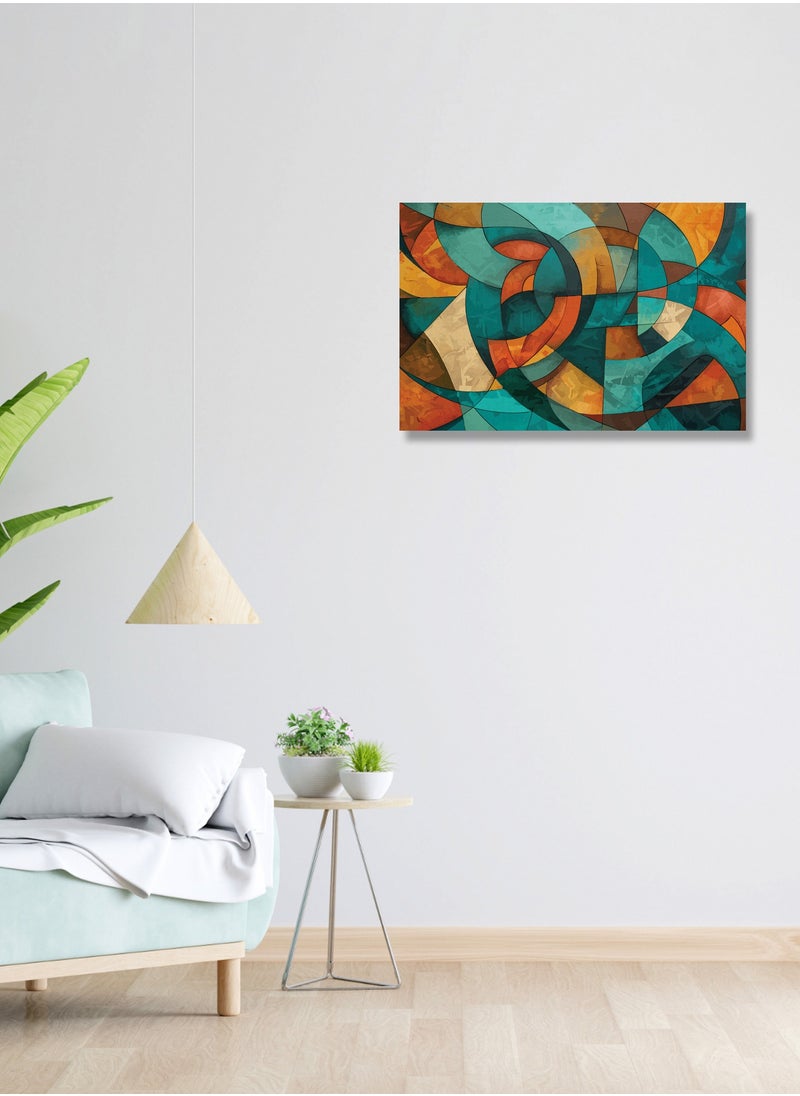 Printed Abstract Oil Painting Canvas Artwork on Cotton Canvas with Wooden Stretcher – Wall Mount Friendly, Includes Hooks and Screws, Available in Sizes: 40x40, 60x40, 80x60, 80x120, 100x100, 100x150