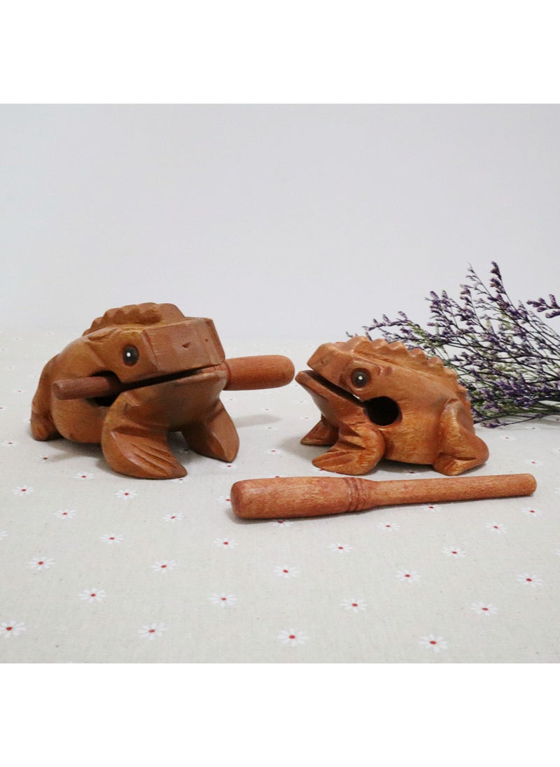 Hand Carved Thai Wood Frog Craft 3#