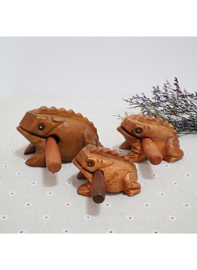 Hand Carved Thai Wood Frog Craft 3#