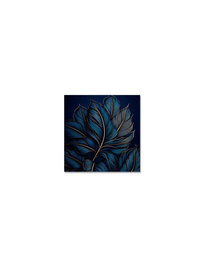 Printed Leaf Pattern Canvas Artwork on Cotton Canvas with Wooden Stretcher – Wall Mount Friendly, Includes Hooks and Screws, Available in Sizes: 40x40, 60x40, 80x60, 80x120, 100x100, 100x150