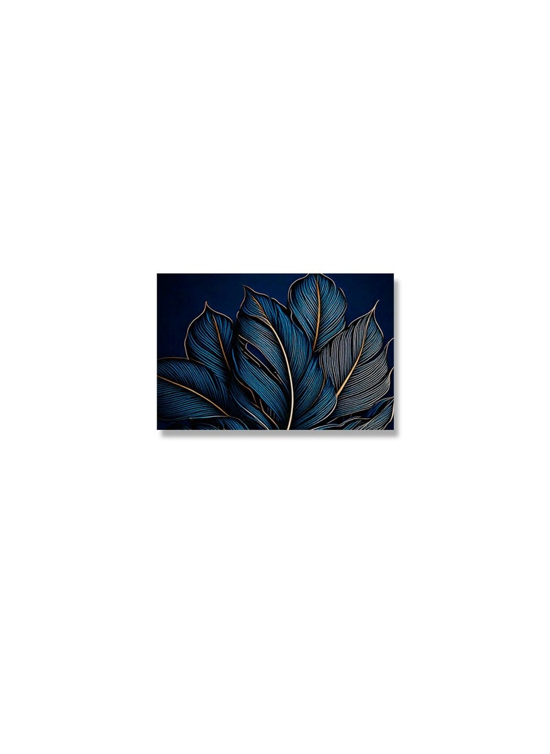 Printed Leaf Pattern Canvas Artwork on Cotton Canvas with Wooden Stretcher – Wall Mount Friendly, Includes Hooks and Screws, Available in Sizes: 40x40, 60x40, 80x60, 80x120, 100x100, 100x150